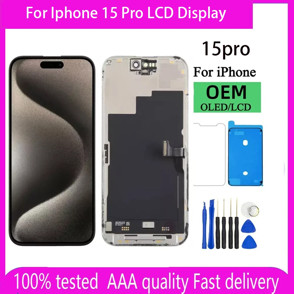 ЖК-дисплей 6,1 дюймов incell для Iphone 15 Pro, сенсорный экран, дигитайзер в сборе для Iphone 15 Pro, сменный ЖК-экран oem