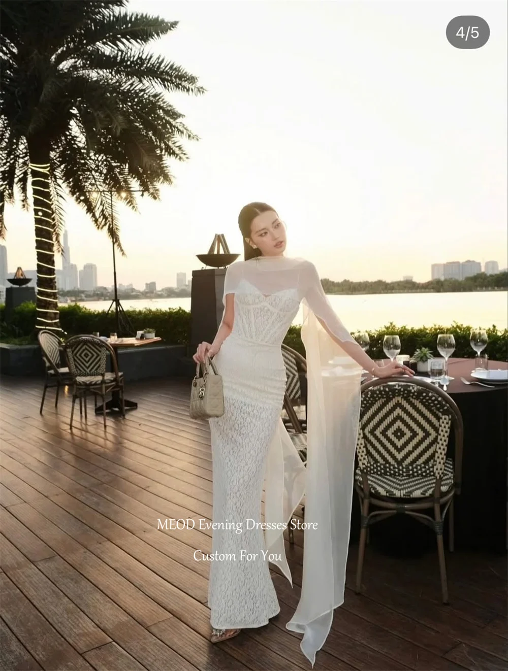 MEOD White Sweetheart Mermaid Wedding Dresses Spaghetti Strap Vestidos Mujer Graceful Lace Appliques Wedding Gown Customized