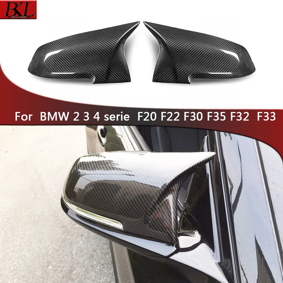 For BMW 1 2 3 4 serie X1  F20 F22 F30 F35 F32 F33 Upgrade Shells Rearview Cap Dry Carbon fiber rear view mirror case cover