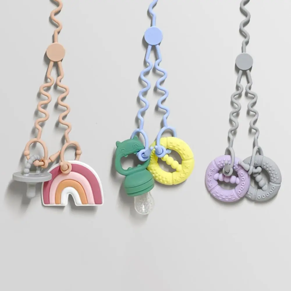 

Портативная силиконовая соска, цепочка с защитой от падения, регулируемый безопасный держатель для соски, зажимы, аксессуары для колясок, двойная головка