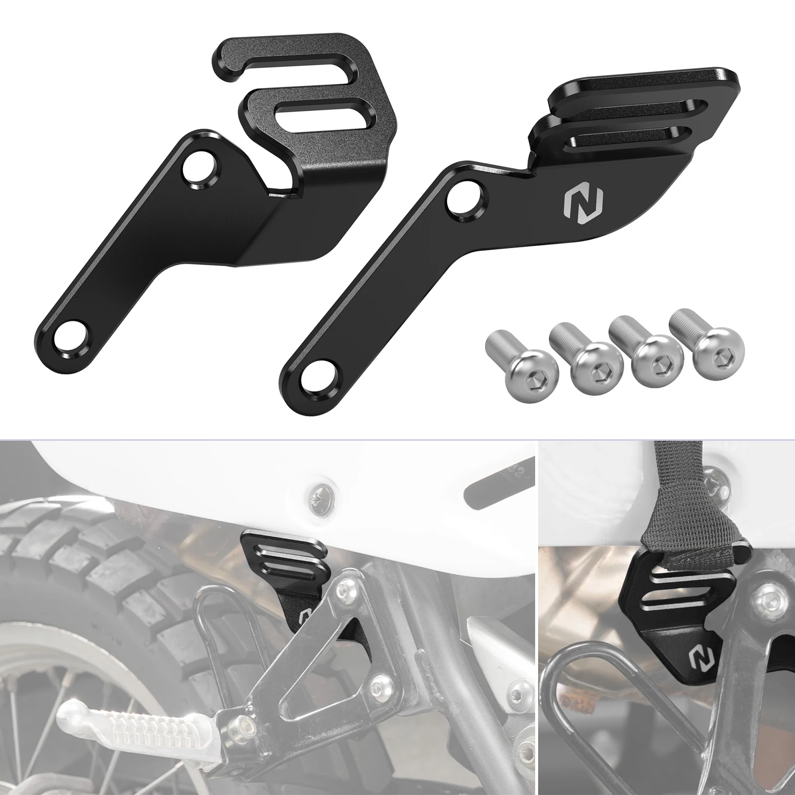 

Motorcycle Saddlebags Tie Down Brackets for Suzuki DR650 S/SE 1996-2023 2024 2025 DR650S DR650SE Rackless Bags Strapping Hooks