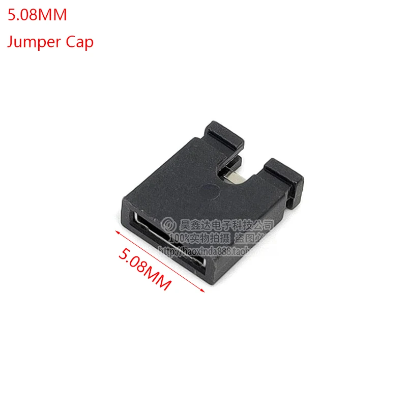 50PCS BLACK JUMPER CAP 5.08MM PITCH Standard PCB Mini Jumper  Short Circuit Cap connector