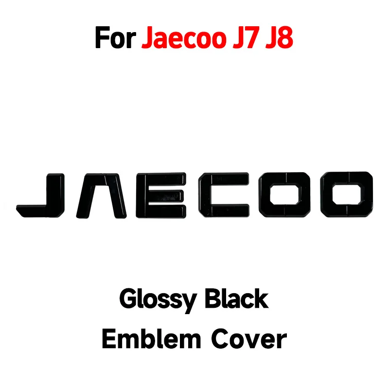 Image of Für Jaecoo J7 J8 Jaecoo 7 Glänzend Schwarze Emblem-Abdeckung Selbstklebende Überlagerung Passend zur Krümmung Selbstklebend Sportlicher Stil Exterieur