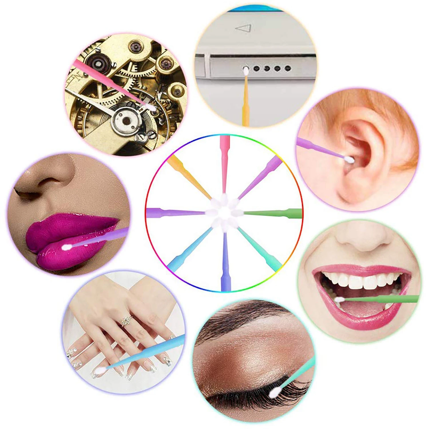 100 قطعة/الحقيبة المتاح MicroBrush الرموش تمديد الفردية لاش إزالة مسحة ل متعددة الوظائف ماكياج مزيل نظيف أيضا