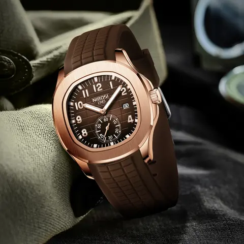 NIBOSI Sport Mens Watches Top Brand Luxury Auto Date Watch Men Waterproof Luminous AQUANAUT Quartz Watches for Men Reloj Hombre