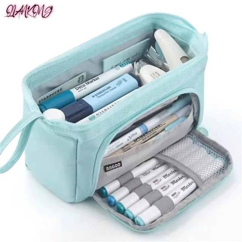 Large Capacity Pencil Case Cute Student Pencil Cases Big Pen Bag Case Storage Box Boy Girl Kid Office School Stationery Supplies