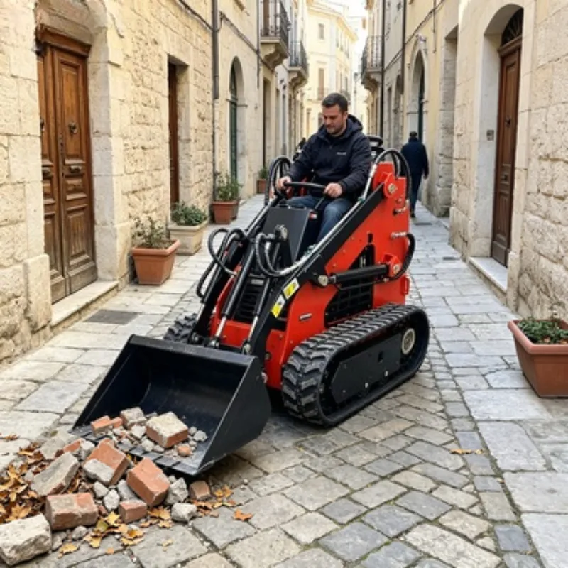High Quality Small Skid Steer Loader Made in China Stand - on Crawler Multi - purpose Loader Kubota Engine