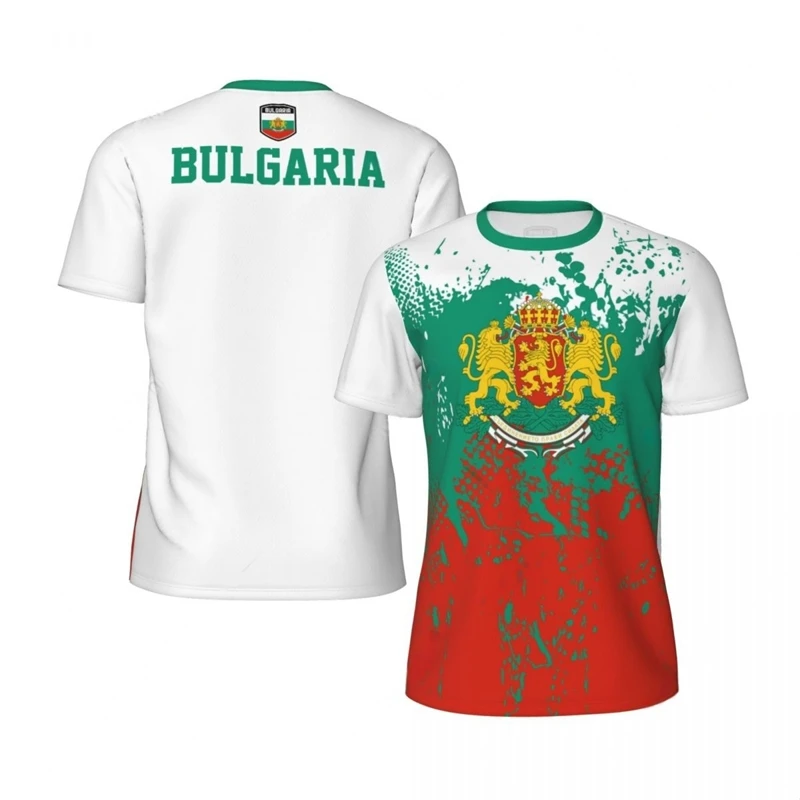 Bulgarian Flag Graphic Football T Shirts Mens National Emblem 3D Printed Sports T-shirt Running Bike Soccer Tennis Fitness Tees