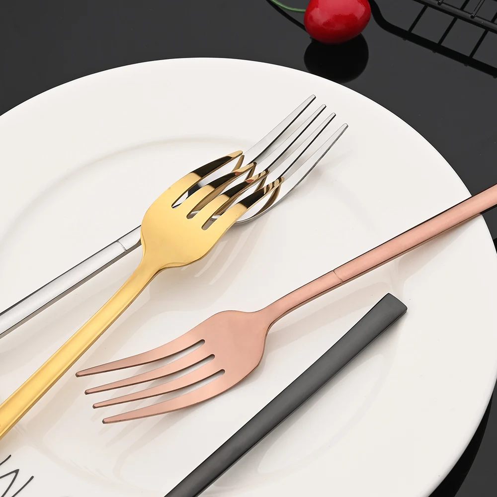 Rose Gold Wedding Dinnerware Set Stainless Steel Tableware Set Dinner Knife Fork Spoon Luxury Flatware Cutlery Set Silverware