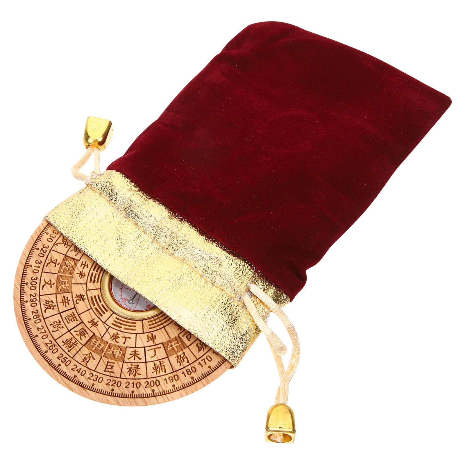 

Vintage Chinese Fengshui Compass Traditional Wooden Luopan Decorative Metal Beam Functional Outdoor Camping Tool