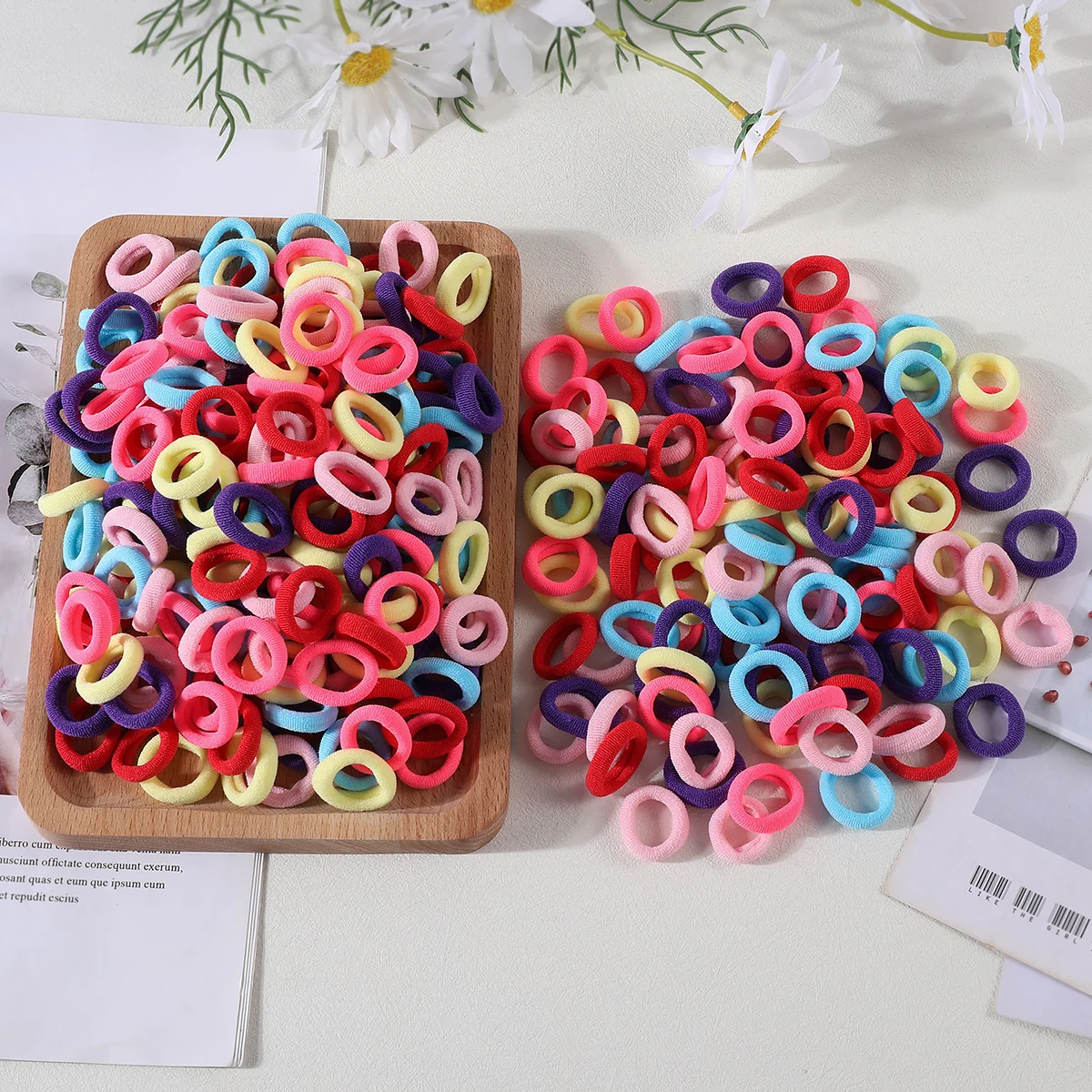 100/300/500Pcs Girls Colorful Elastic Hair Bands Ponytail Hold Hair Tie Children Rubber Bands Scrunchie Kids Hair Accessories