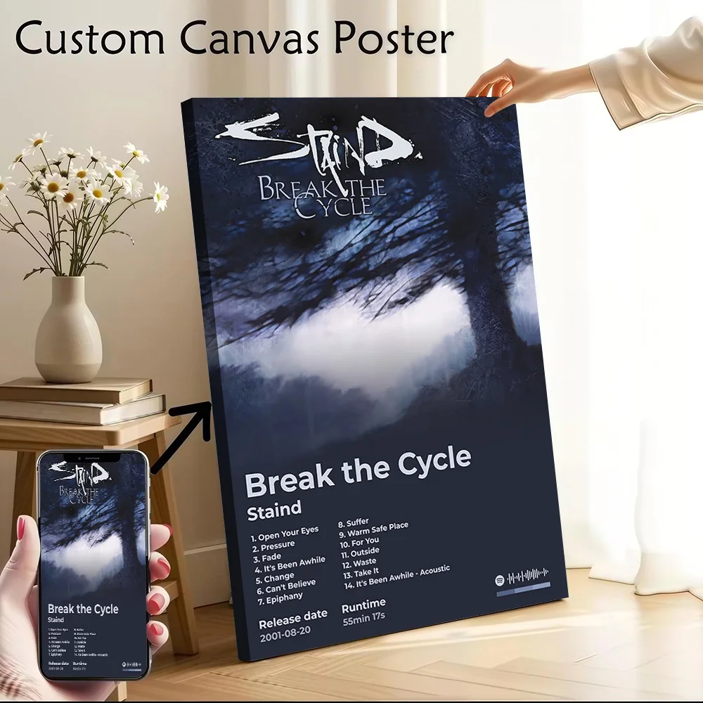 Staind - Break the Cycle Album Cover Poster Customizable Printed Canvas Painting for Pictures Wall Art Aesthetic Decoration Room