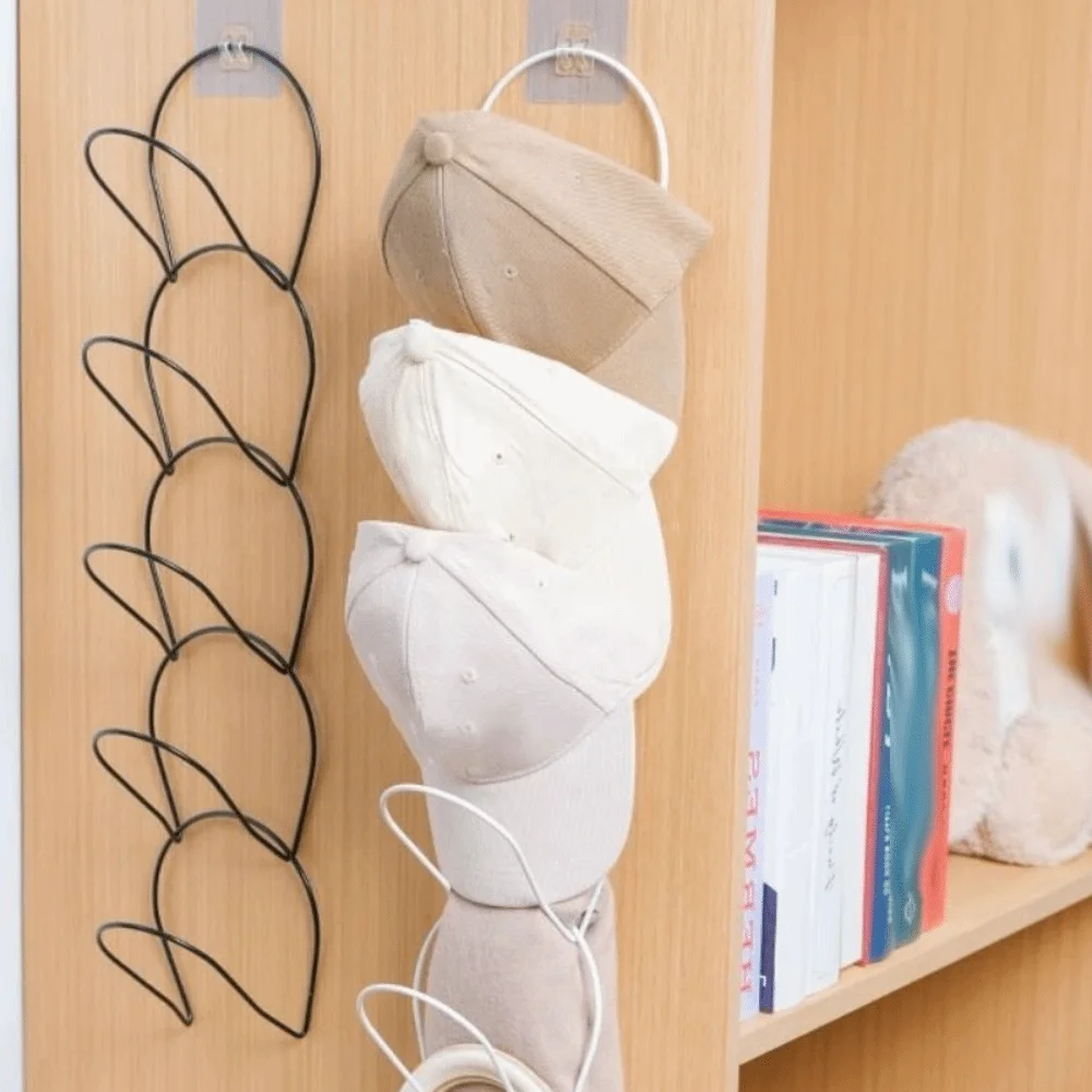 

5pcs Stable Baseball Cap Door Hanging Rack Multi-purpose Rust-resistant Hat Display Holder Stackable Space Saving Hat Rack Home