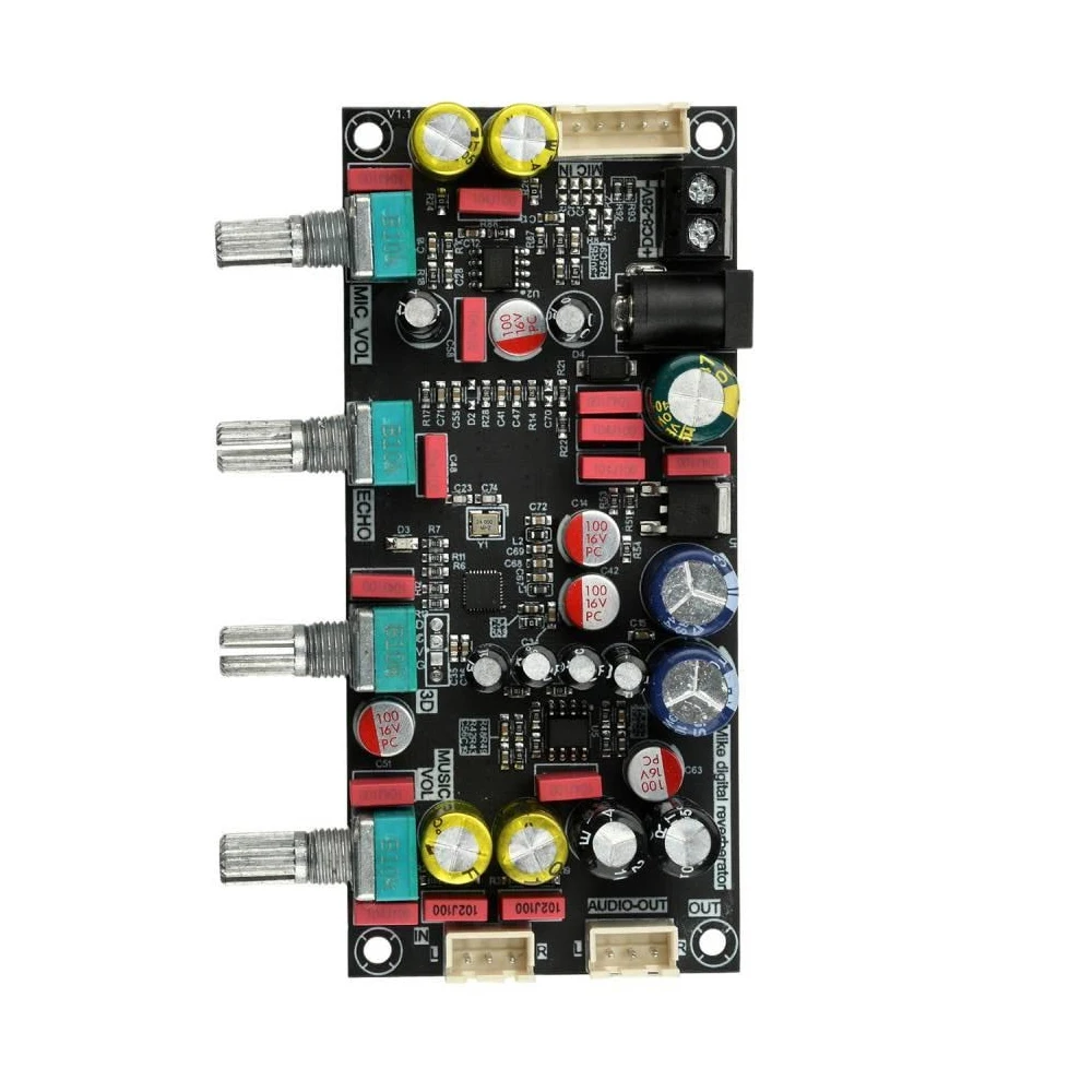 

DC8-26V AMP Upgrade Karaoke Reverb Board Professional Microphone Preamplifier DSP Mixing Module Anti-Whistle Module