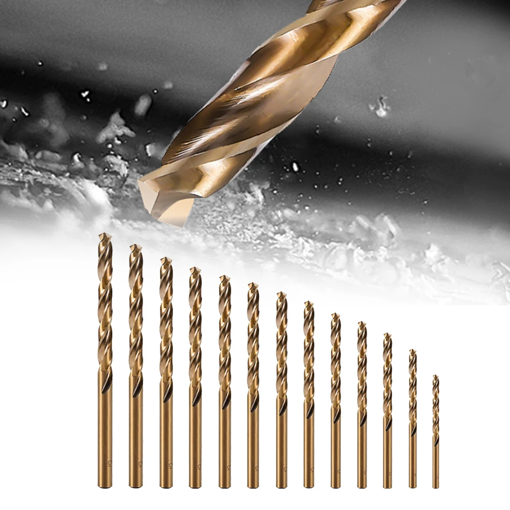 

13 шт. набор кобальтовых сверл для сверления металлических отверстий из быстрорежущей стали с титановым покрытием твердосплавные сверла деревообрабатывающие инструменты сверла