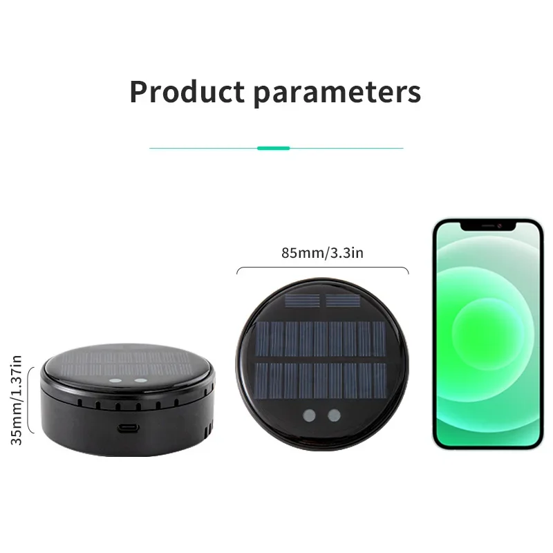 Solar/USB Car Air Purifier | Auto Clean | Odor Eliminator | Compact Design for Cars | Small air purifier | No Battery