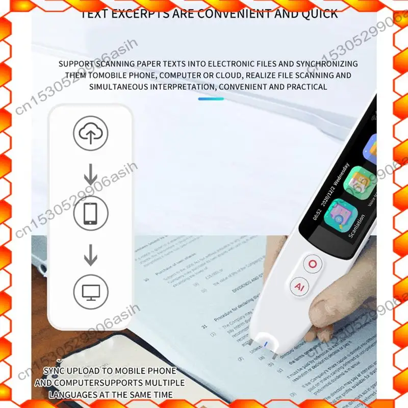 -AT52 Smart 134-Kind-Sprach-Smart-Übersetzer Stift Multifunktions-Offline-Übersetzung Echtzeit-Sprachübersetzer Geschäftsreisen