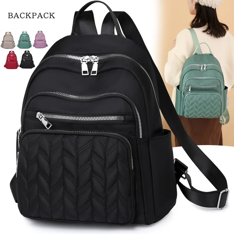 Mochilas Oxford con entramado de diamantes para mujer, gran capacidad, más compartimentos, bolsas de viaje para mujer, mochilas escolares impermeables para niñas