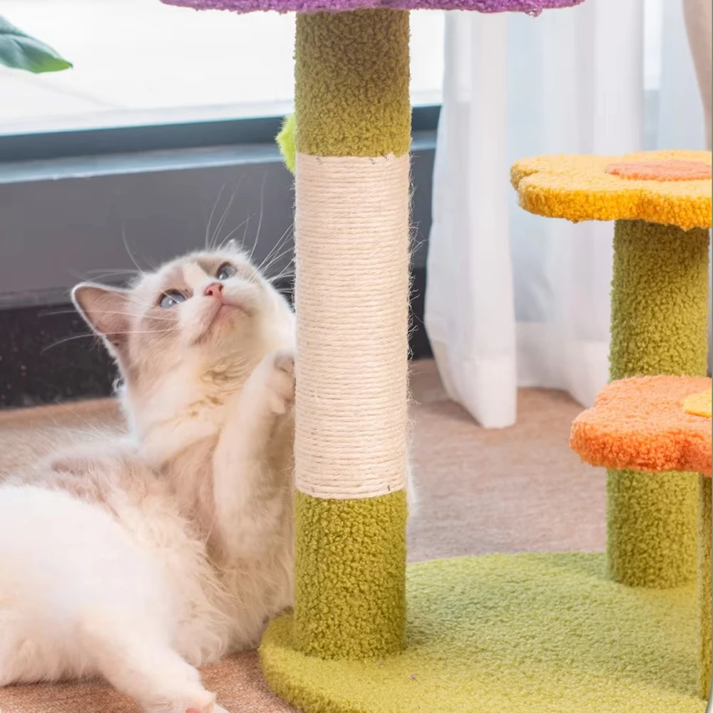 Cat Scratching Post Jumping Platform Tree Tower Tree Tower Climbing Frame Sisal Toy Cute Scratcher Jumping Platform