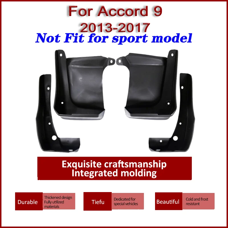 Car Front Rear Mudguards For Honda Accord 9 2013-2017 4PCS Cars Accessories Luxury Fenders Mudguards Anti-splash Mud Flaps Guard