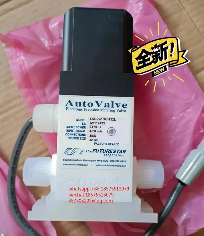 For FUTURESTAR 6AI-3S-1GC-132L Flowmeter Solenoid Valve Liquid Flow Controller DC24V 3/8 Connector New 1 Piece