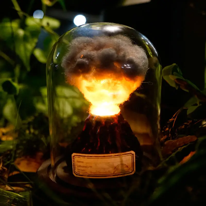 DIY Volcano Night Light Volcanic Eruption Seashell Sea Urchin บรรยากาศโคมไฟตกแต่งของขวัญสําหรับแฟน