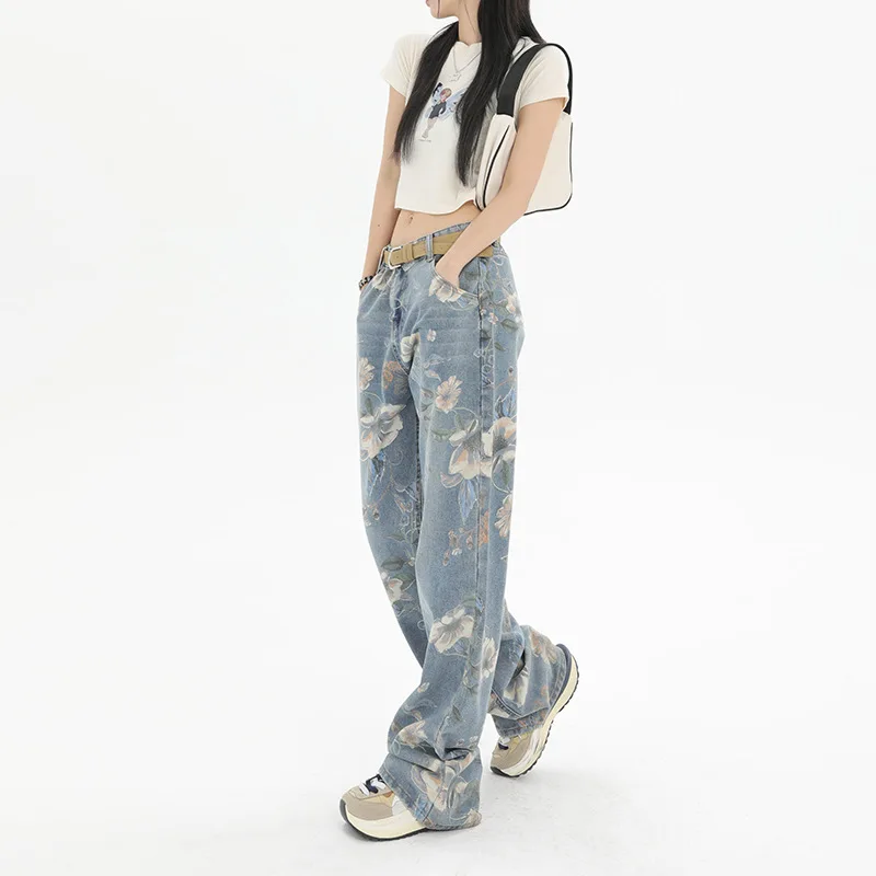 Versatile Single Product Loose and Casual Printed Denim Regular & Extended