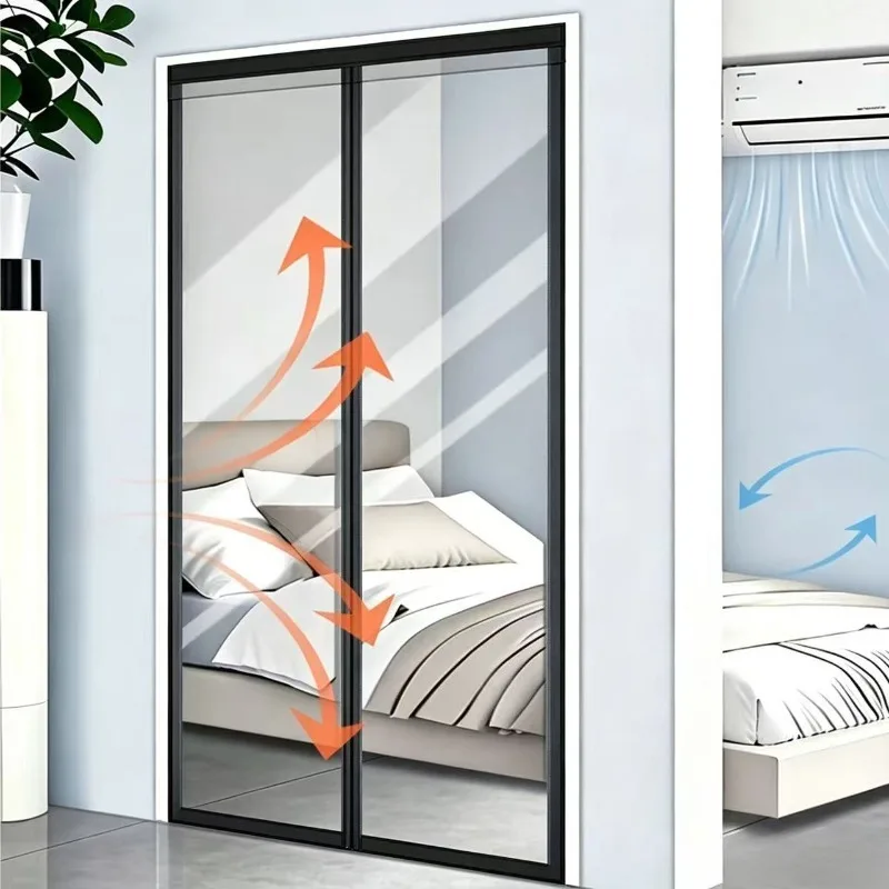 Air Conditioning Door Curtains, Partition Curtains, Anti Slip Air Conditioning, Transparent Magnetic Suction No Punching Require