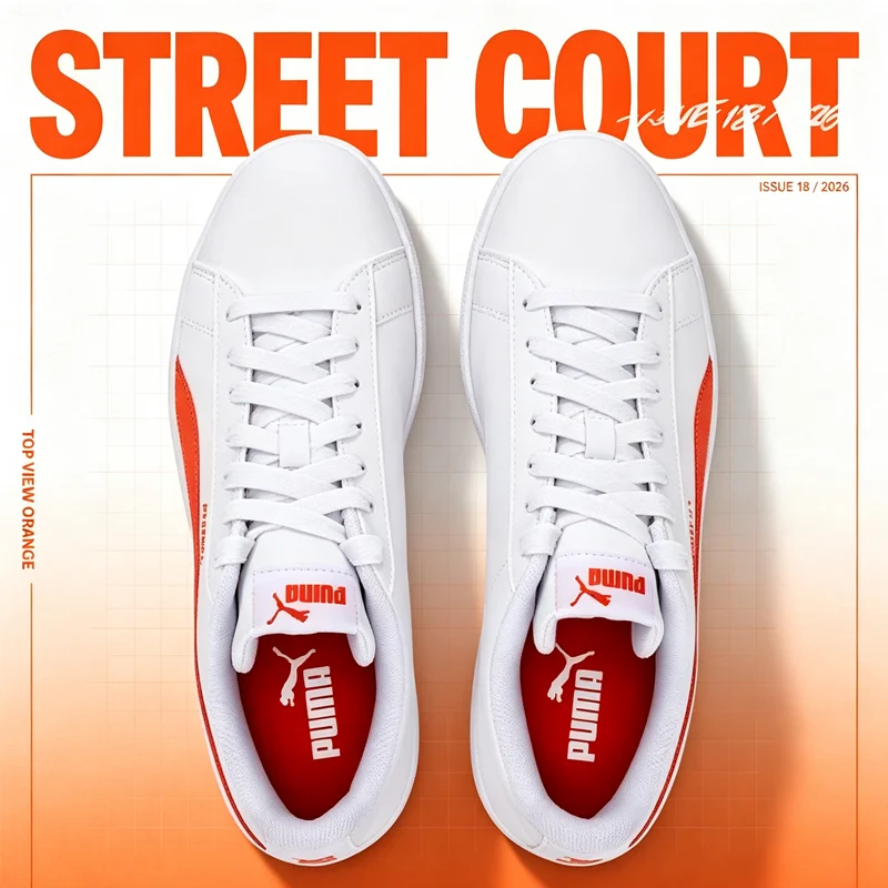 2026 PUMA Low Leather Skate Shoes Classic Formstrip Logo Lightweight Casual Walking White Red Daily Sneakers 372605-50