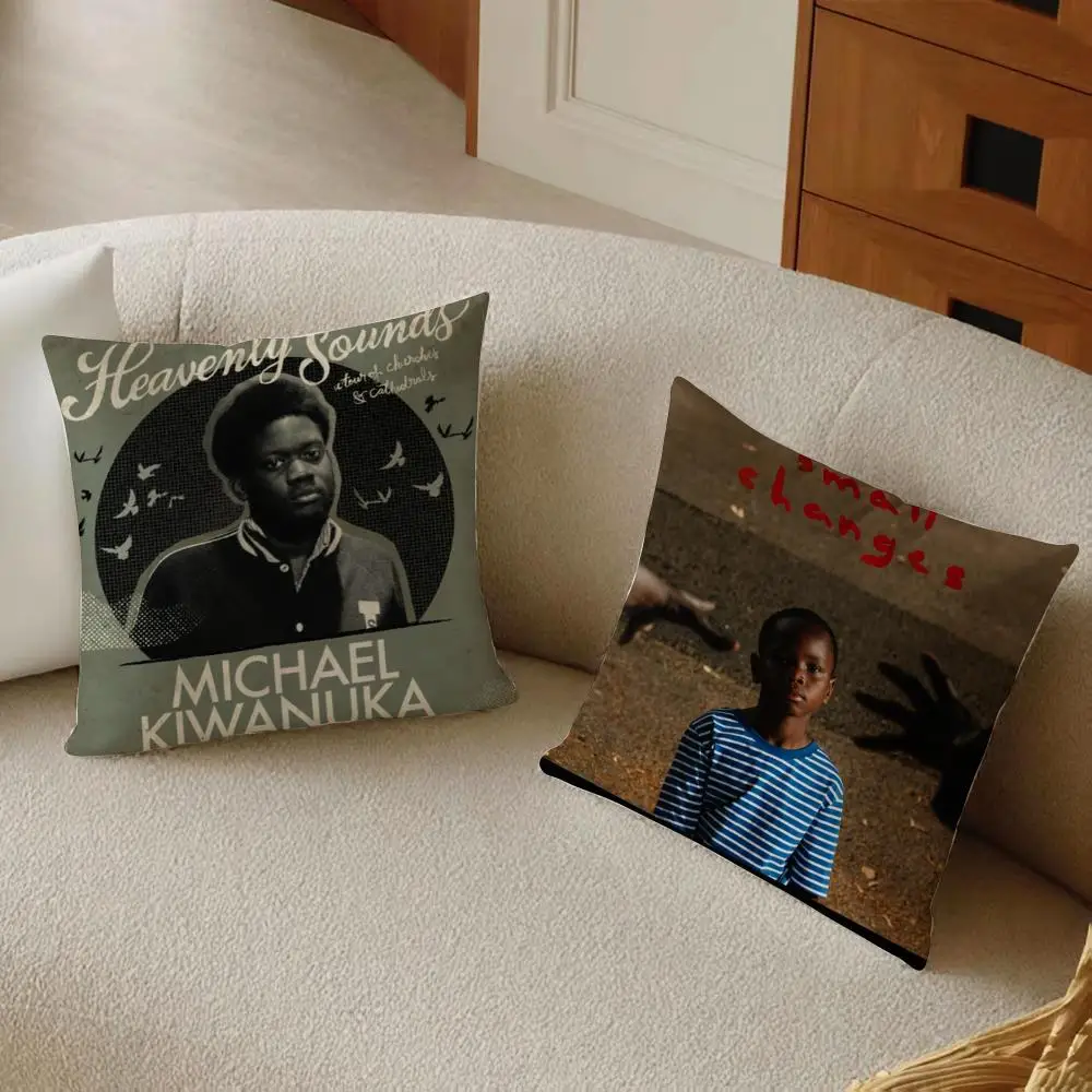 M-Michael K-Kiwanuka Cushion Cover Daily Washable Linen Pillowcase Soft  for Sofa Bed Home Room Decor