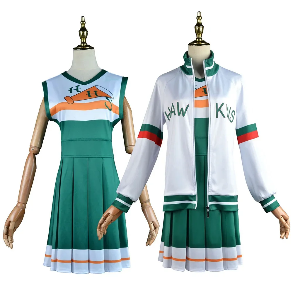 

Stranger Things Cosplay Stranger Things Cheerleader Outfit Dress Coat Costumes Woman Girl Cosplay Party Full Set