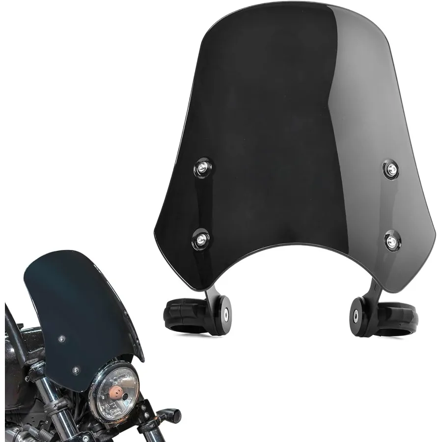 

Универсальный черный дефлектор лобового стекла мотоцикла с кронштейном, двойной пузырьковый ветровой стеклянный экран для Dyna Iron 883 Softail Sportster 883 S