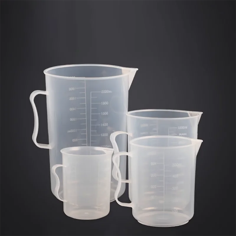 Plastic measuring cup with scale, large capacity, food grade measuring cup with handle, laboratory consumables 250/500/1000ml