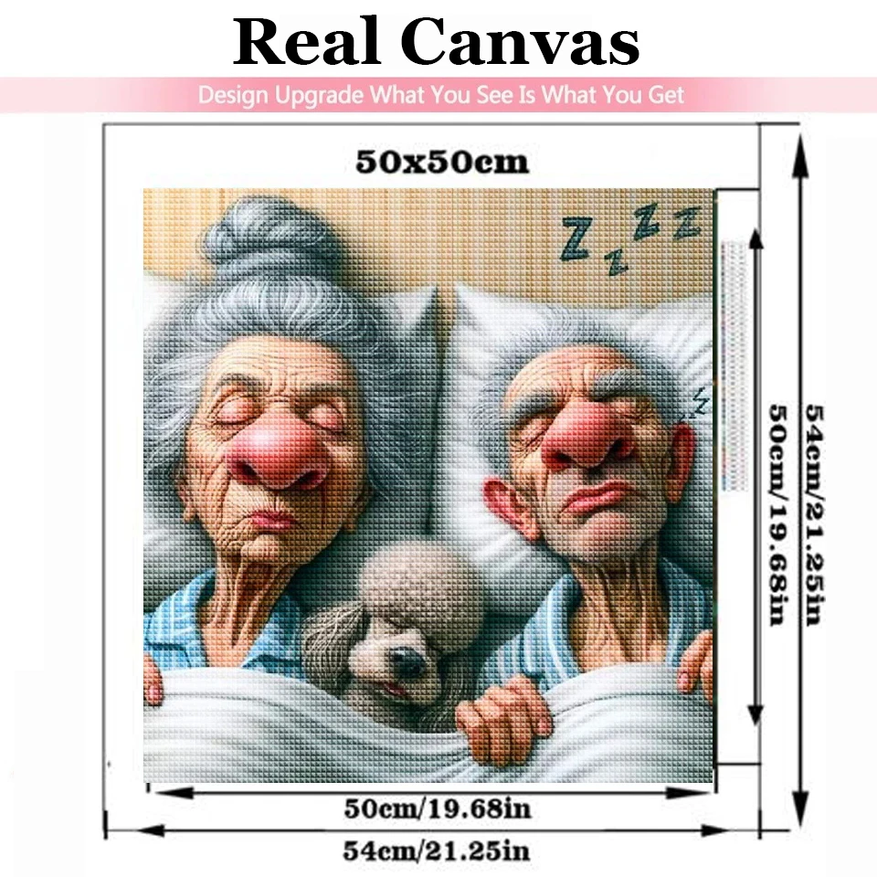 Funny Old Couple 5D DIY Diamond Painting Portrait New 2024 Full Diamond Embroidery Sassy Happy Grandma Handmade Mosaic Home Art