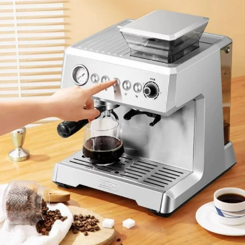 220V Coffee Machine Home 1350W Semi-automatic Espresso Grinder Steam Milk Froth Coffee Machine 20Bar Coffee Maker Machine