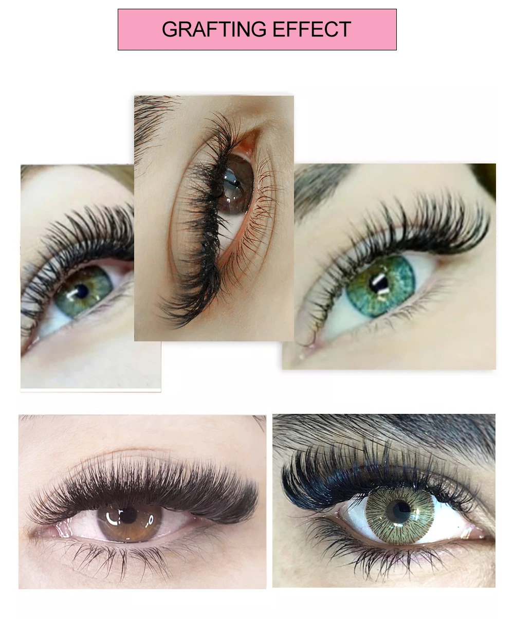 Yelix Schwarze Ellipsenförmige Flache Wimpernverlängerungen 12 Reihen Tray Professionelle Salon-Ausstattung Großhandel Split-Tip Dichtes Volumen Lashe – Detail 9