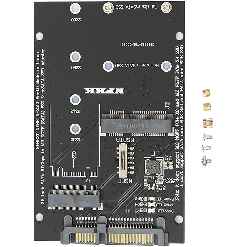A23F-M.2 NGFF MSATA SSD Ke 2.5 Inch SATA 6.0Gbps 2 In 1 Adaptor Konverter Kartu Mendukung Diagram Hard Disk PC Laptop