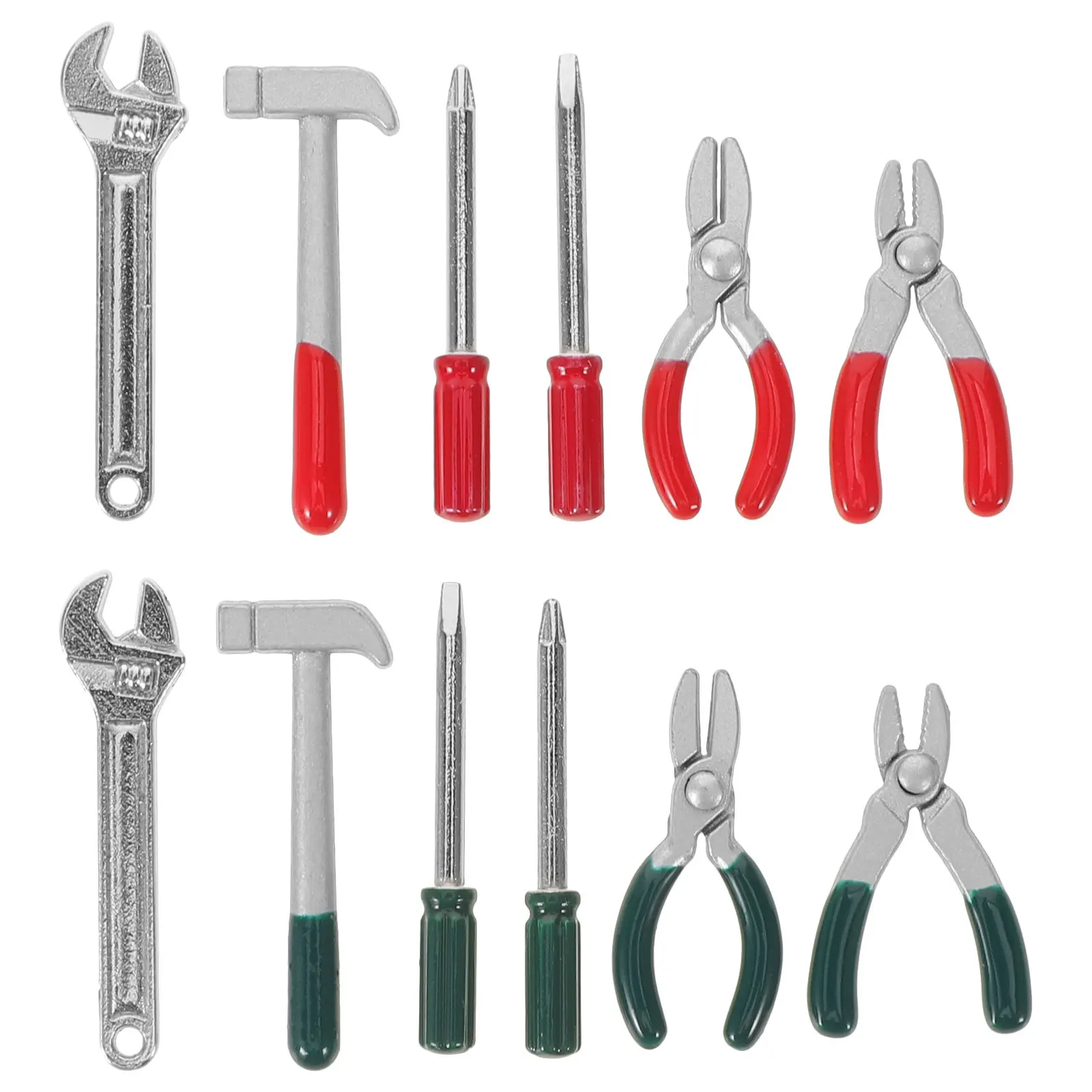 6Pcs Miniature Home Repair Tools Metal Alloy Precision Mini Yard Set for Dollhouse Landscaping Creative Pretend Play Accessories