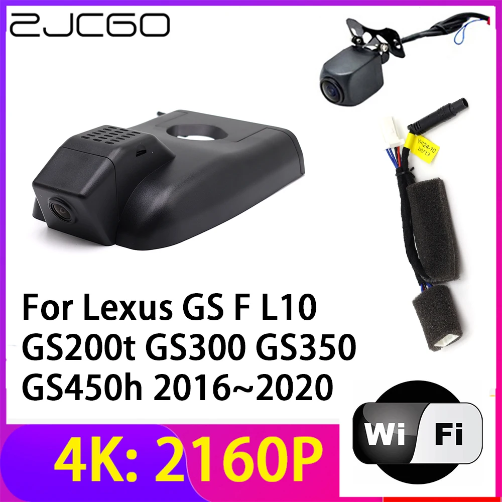 ZJCGO 4K 2160P Dash Cam Car DVR Camera 2 Lens Recorder Wifi Night Vision for Lexus GS F L10 GS200t GS300 GS350 GS450h 2016~2020