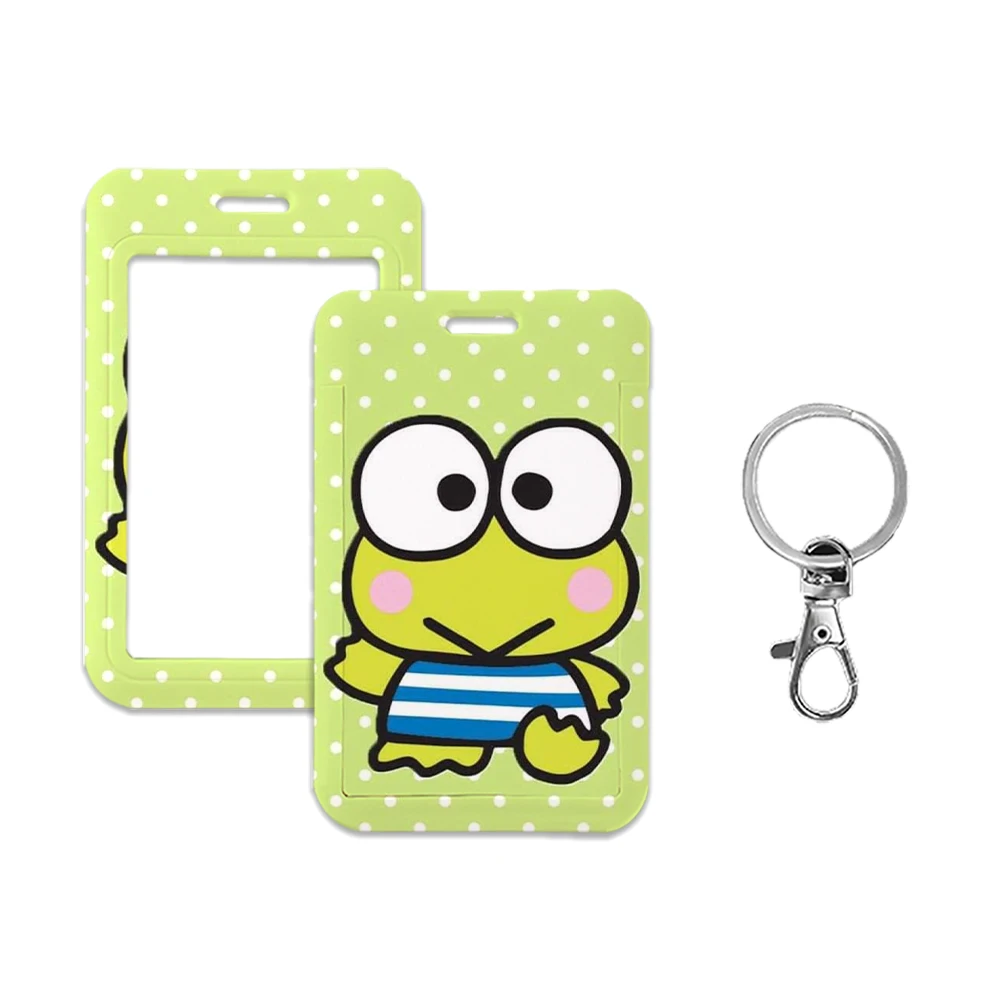 W Campus Credit Card Badge Holder Keychain Keroppi Lanyard Children ID Badge Holders Women's identification Card Case Neck Strap