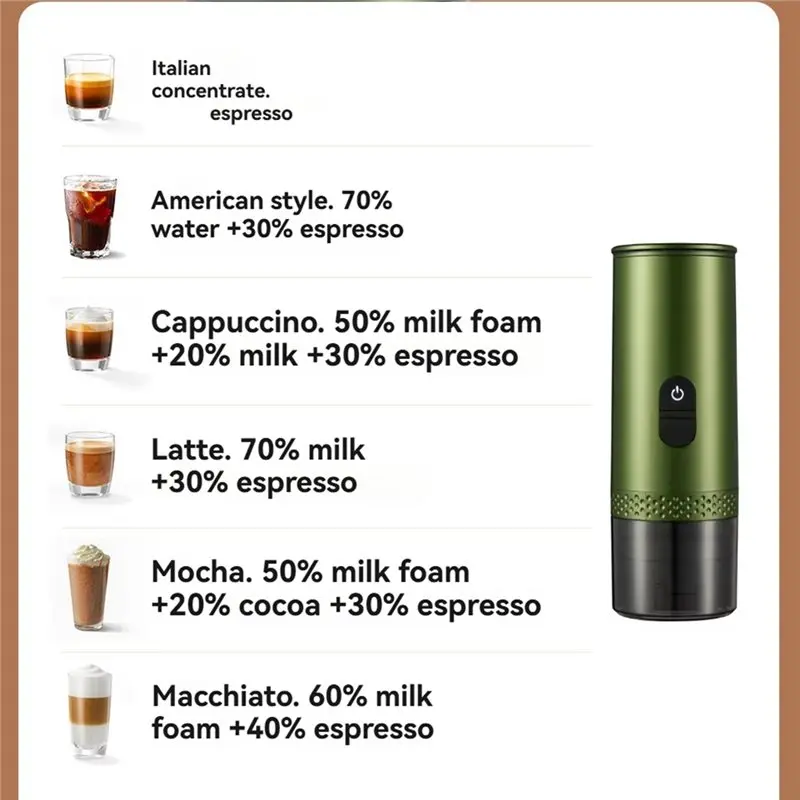 L65A-Wireless Portable Espresso Maker Outdoor Coffee Maker Capsule Espresso Maker For Camping Hiking Office Home Use