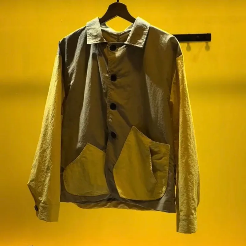 

Women's Clothing Spring Shirt New Trendy Irregular Blouse Design Sense Shirts Coats Contrasting Colours Cool Loose Jackets Tops