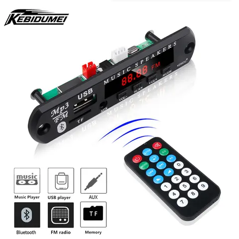 Kit Bluetooth 5.0 para Carro 6-24V, Placa Decodificadora MP3 Sem Fio, Módulo Reprodutor de Música para Carro, Acessórios de Rádio USB TF com Áudio Sem Perda