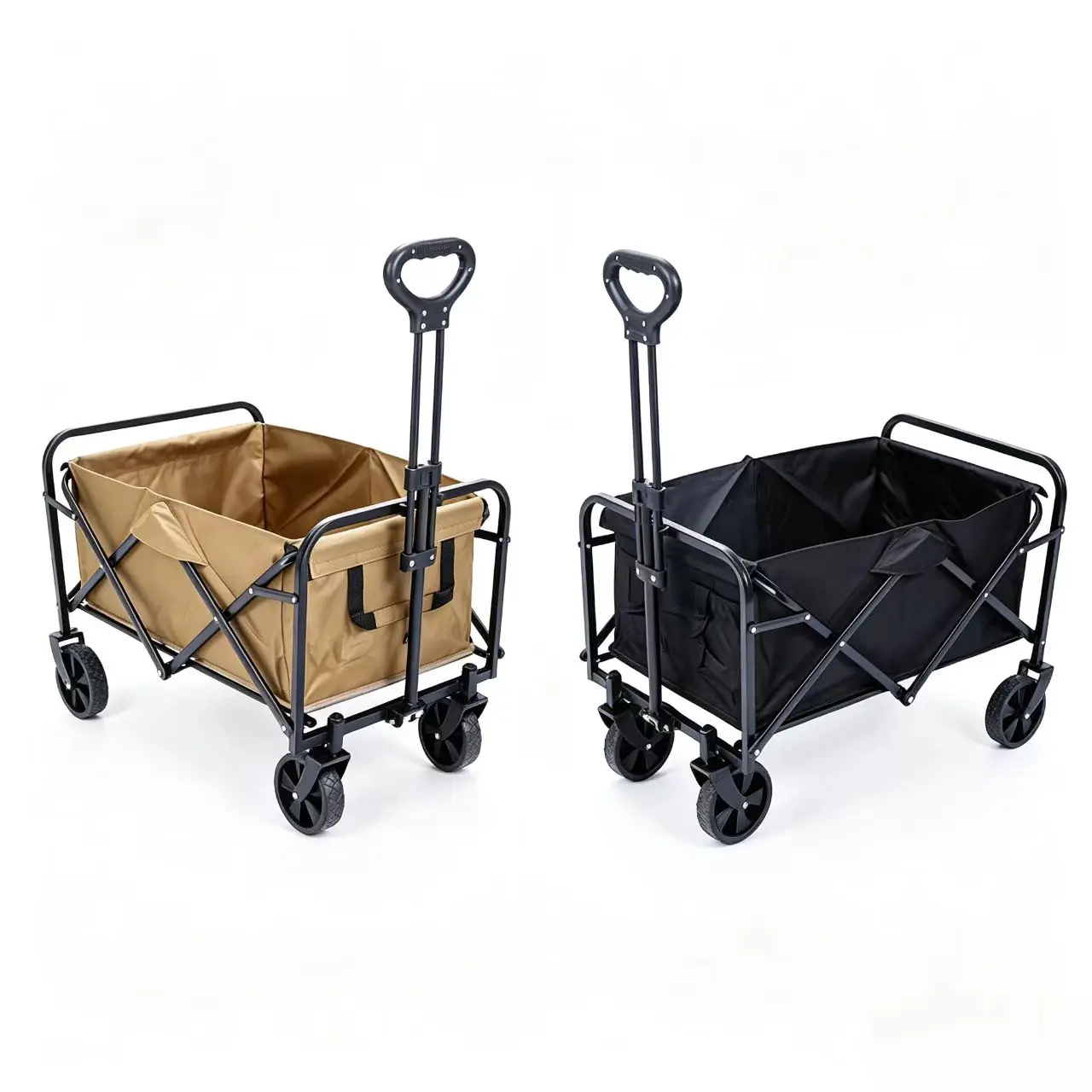 Compact Folding Camping Wagon 5 Inch Fold Flat Four Wheel Utility Cart Portable Outdoor for Beach Shopping