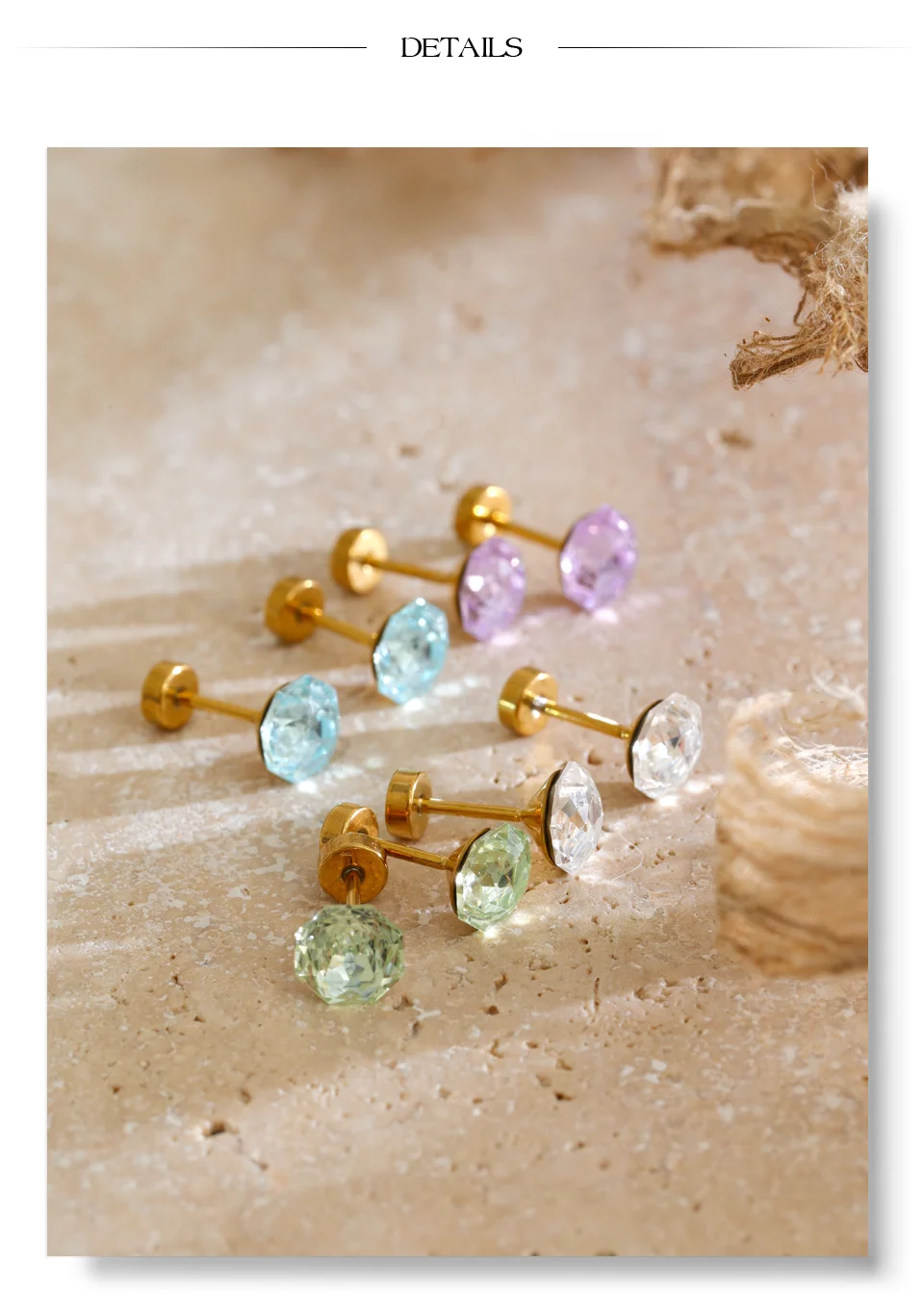 Yhpup 316 Edelstahl K9 Kristall Runde Flache Knorpel-Ohrringe für Frauen Mehrfarbig Glänzender Zarter Piercing-Schmuck – Detail 6
