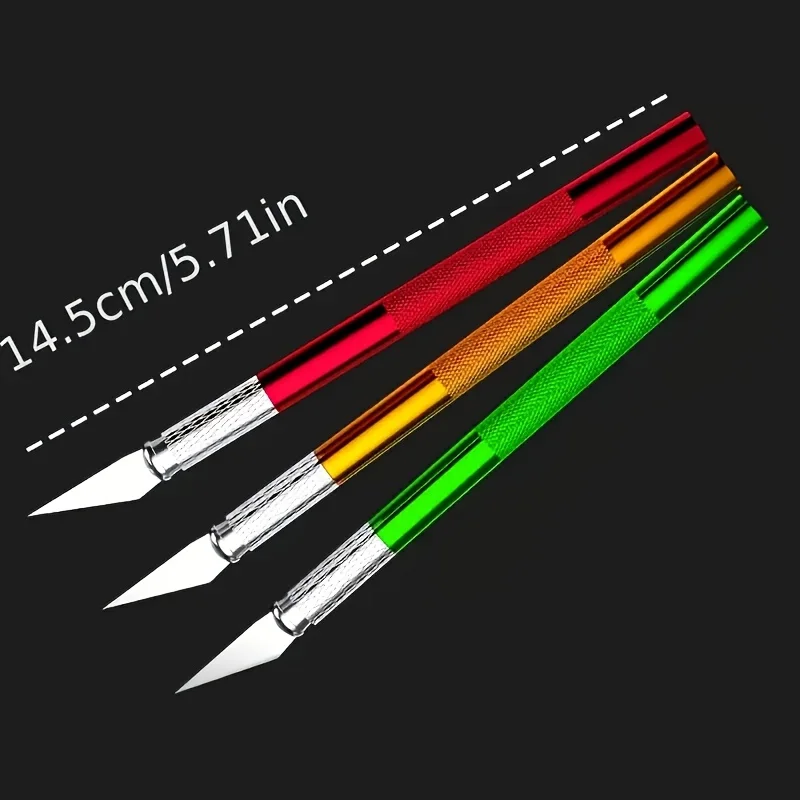 13pcs Aluminum Alloy Engraving Knife Set,Multifunctional Cutting Tools for Paper Craft,Stamp Carving,Phone Film Cutting and DIY