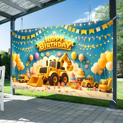 Building Excavators and bulldozers Birthday banners, party decorations, multi-purpose, suitable for all occasions and seasons