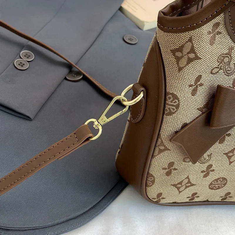 PU Hand-gehalten Bogen Eimer Tasche Trendy Mode Schulter Tasche Einfache Vielseitige frauen Tasche Pendler