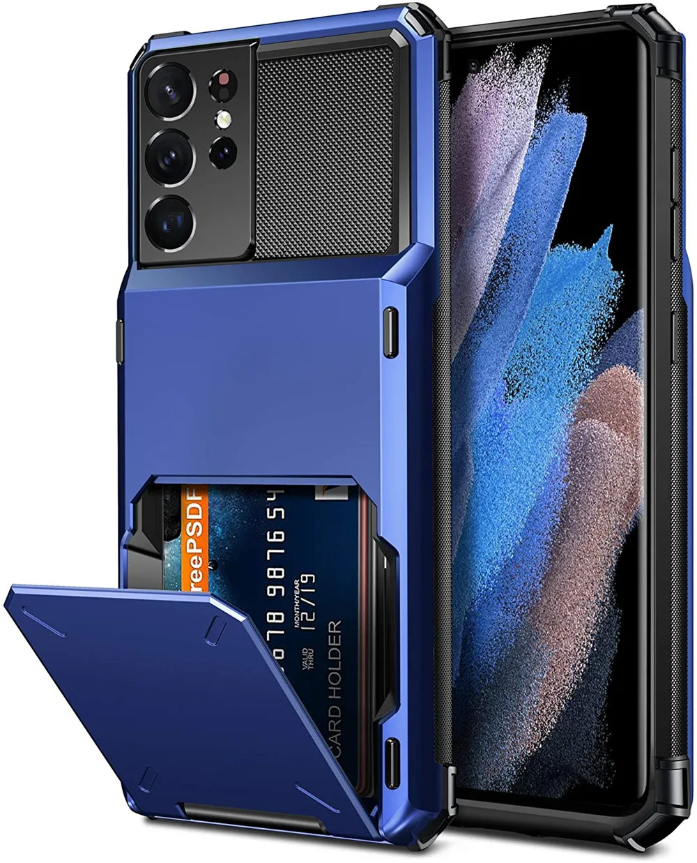 

For Samsung Galaxy S21 Ultra Case S22 + Wallet Credit Card Holder Slot Cover for Samsung GalaxyS21 Galaxy S21 S 21 Plus Ultra