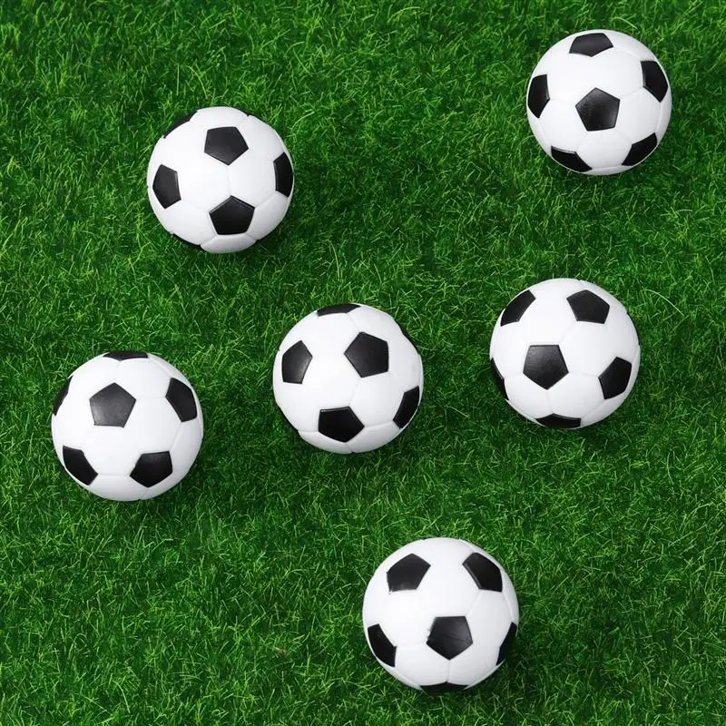 Hot 6Pcs 32Mm Zwart Wit Socer Bal Voor Entertainment Flexibele Opgeleid Ontspannen Kids Kleine Socer Bal Mini Tafel voetbal Ballen